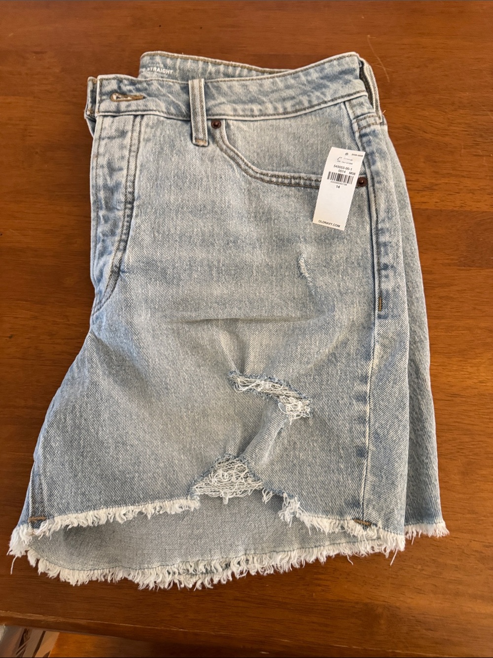 Old Navy Light Blue Distressed Denim Shorts